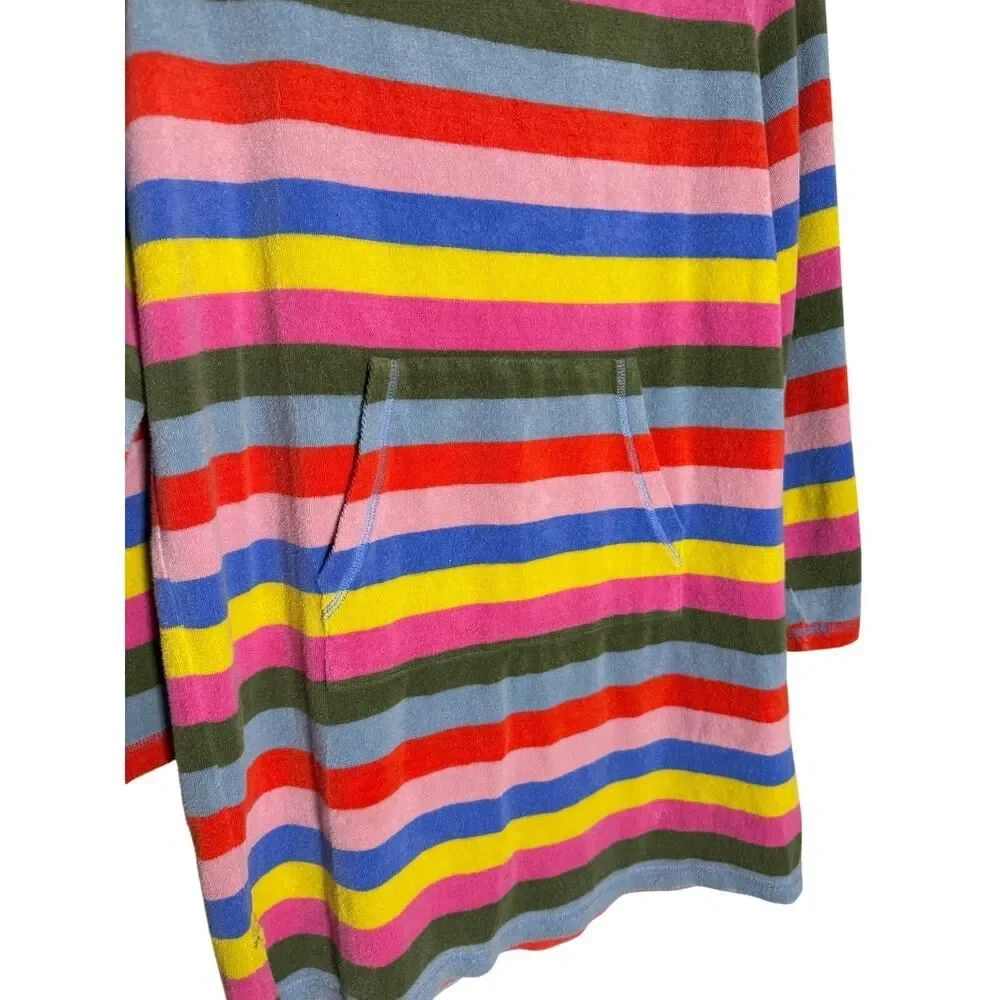 Mini Boden Multicolor Stripe Towelling Terry Hooded Swim Girls Sz. 13-14Y